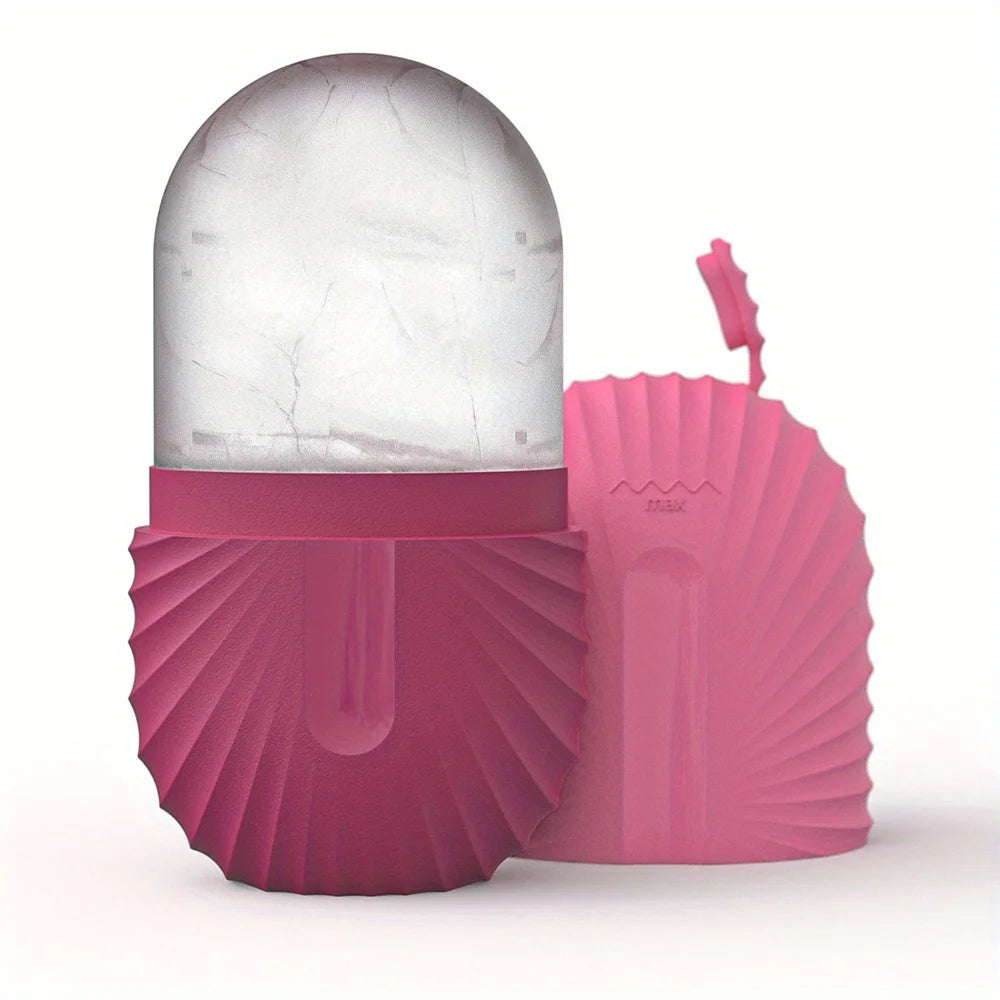 Ice Face Roller Facial Skincare Ice Roller Set, Stainless Steel Facial Roller Gua Sha Face Tool Face Massage Roller Mold Cube